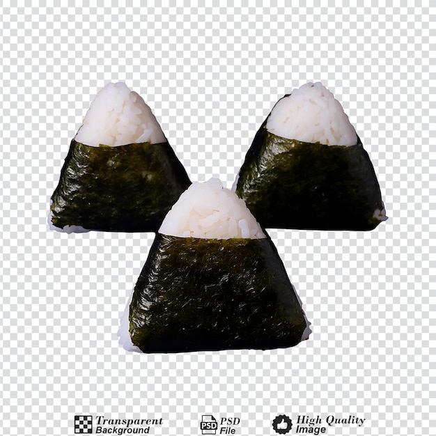 PSD onigiri isolated on transparent background