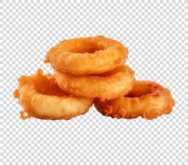 Onion rings isolated on transparent background