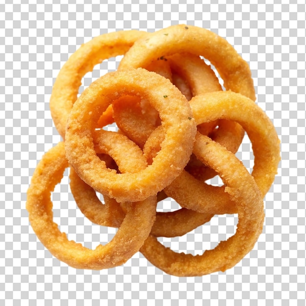 PSD onion rings top view isolated on transparent background