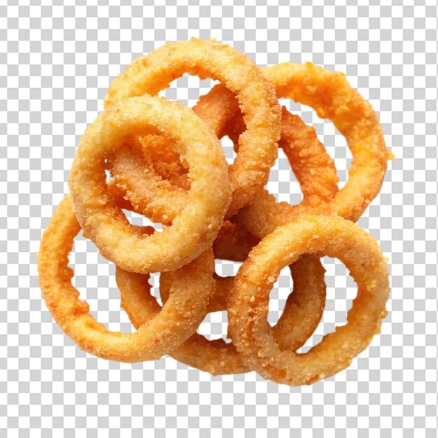 PSD onion rings top view isolated on transparent background