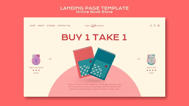 Online book store landing page template