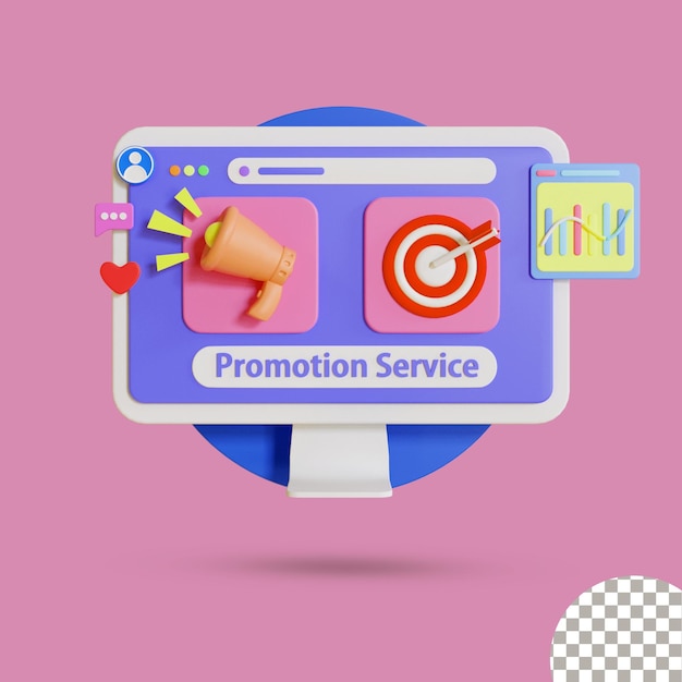 Online business promotion 3d illustration