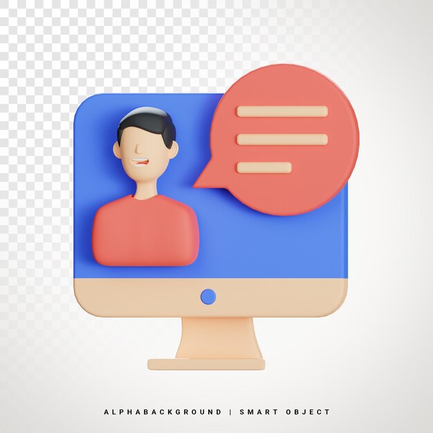 Online Chatting 3d Icon Illustration