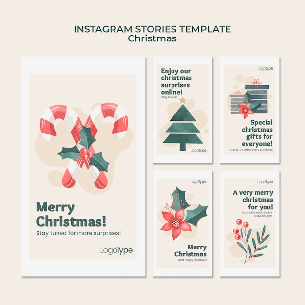 Online christmas shopping instagram stories template