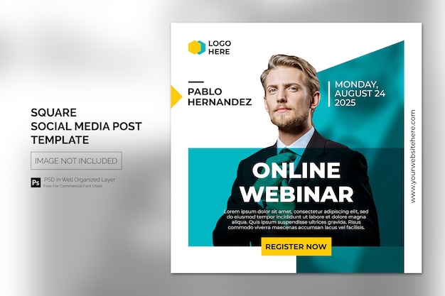 Online Class Program Social Media Post or Square Banner Template