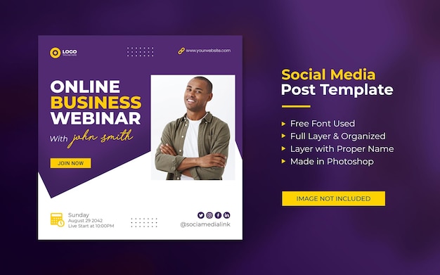 Online course social media post and web banner template