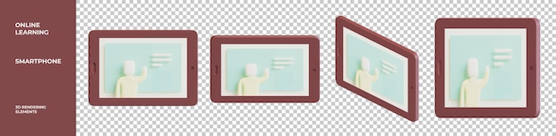 Online Learning Smartphone 3D Rendering Elements