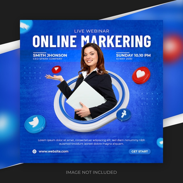 Online marketing social media promotion for instagram post template