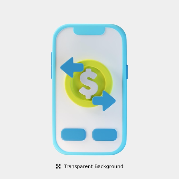 Online Money Transfer 3d Icon Illustration