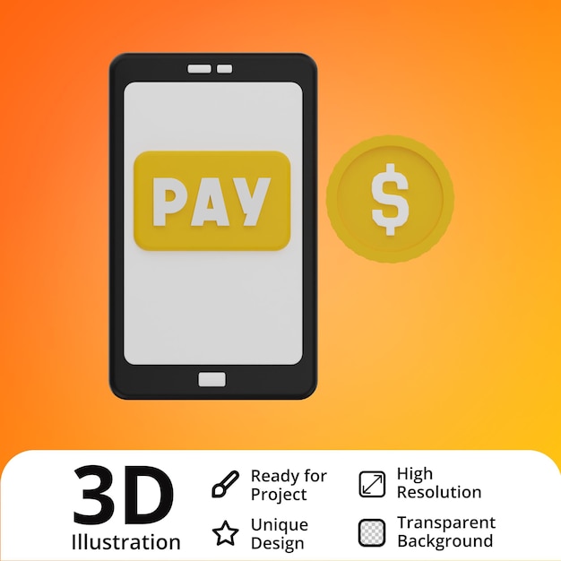 Online payment 3d illustration