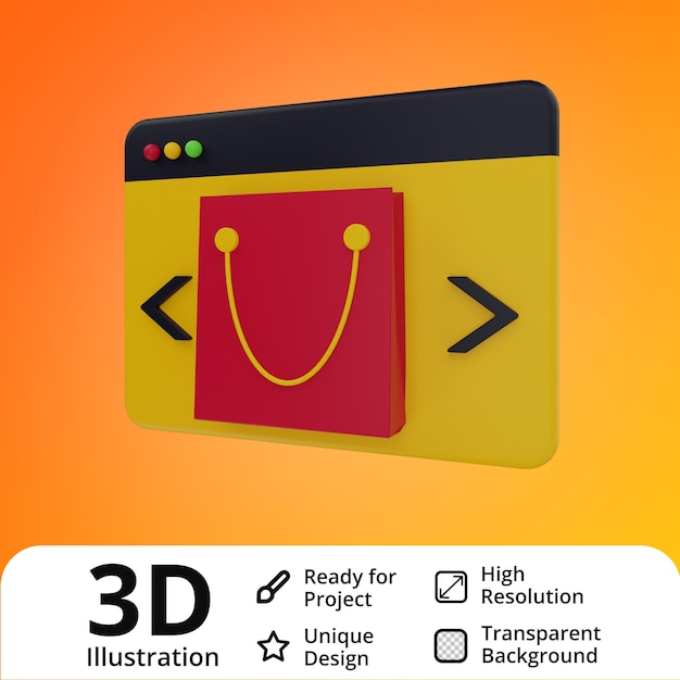 Online shopping 3d illustration