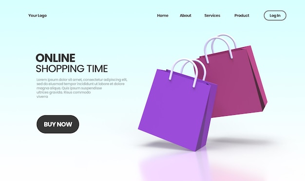 Online Shopping concept illustration Landing page template for business idea concept background