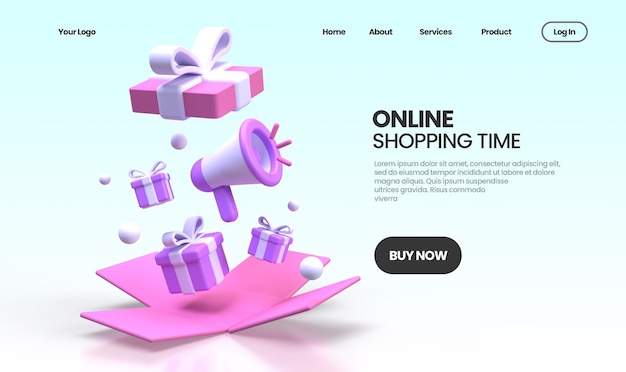 Online Shopping concept illustration Landing page template for business idea concept background