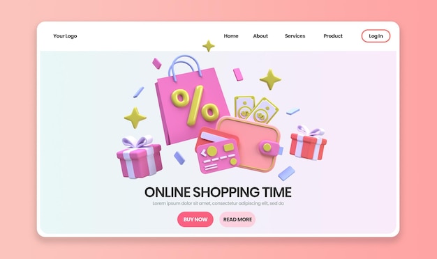 Online Shopping concept illustration Landing page template for business idea concept background