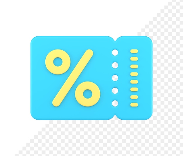 Online shopping sale discount loyalty card percentage special offer blue tag 3d icon