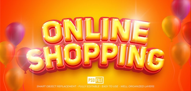 Online shopping text effect editable 3D style