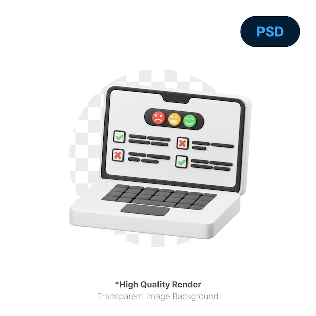 Online Survey 3D Icon Premium Psd