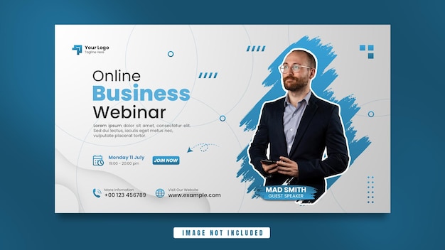 Online webinar business conference banner flyer template Premium Psd