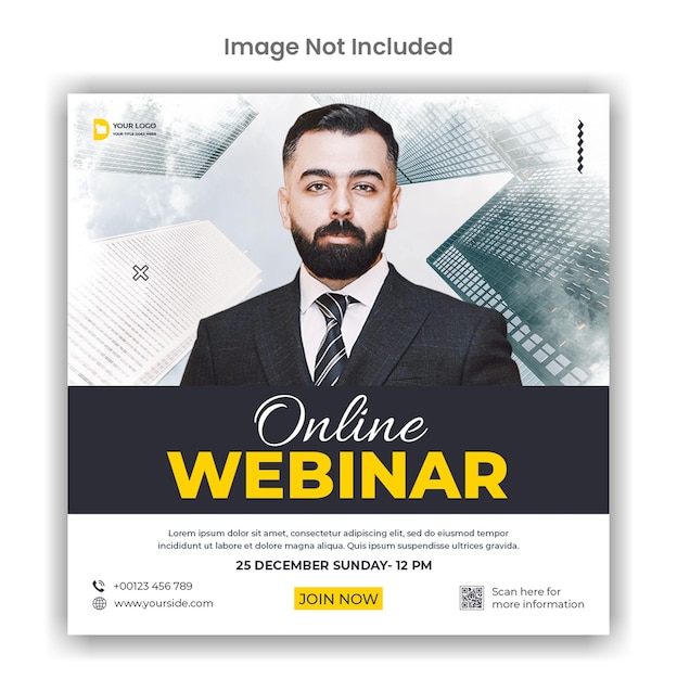 PSD online webinar social media or instagram post template