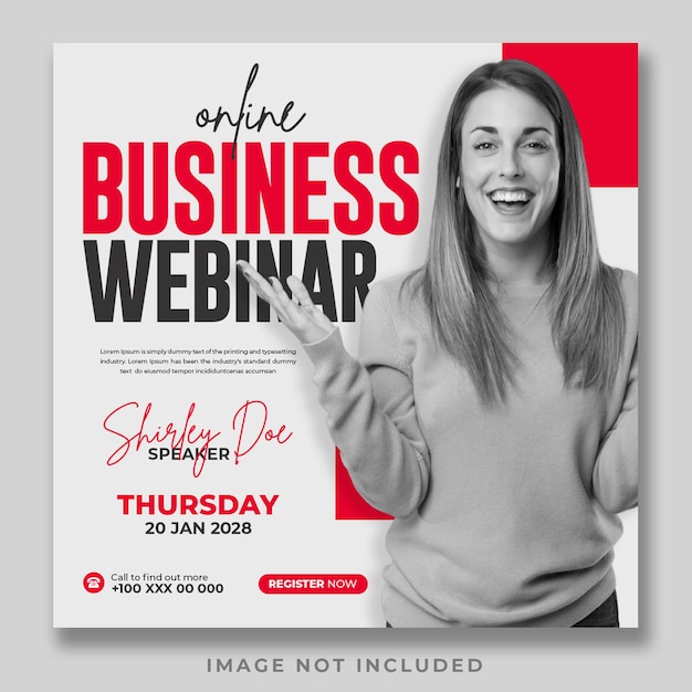 PSD online webinar social media post template