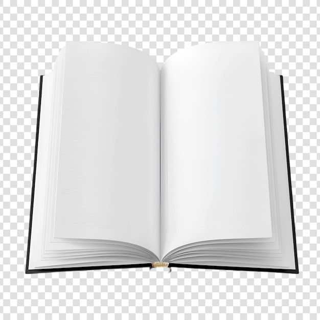 PSD an open blank book pages on a white background