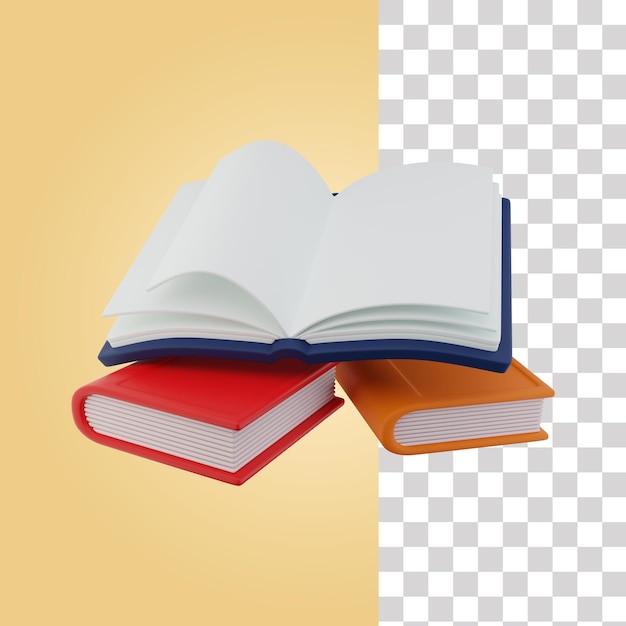 Open books 3d icon