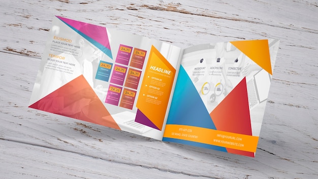 PSD open brochure mockup