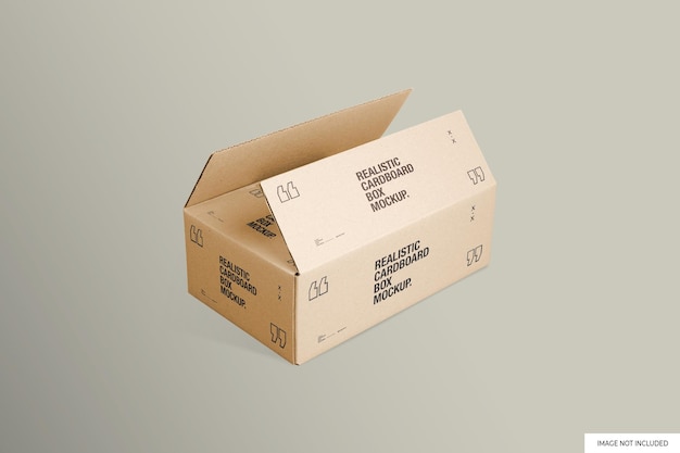 Open Cardboard Box Mockup