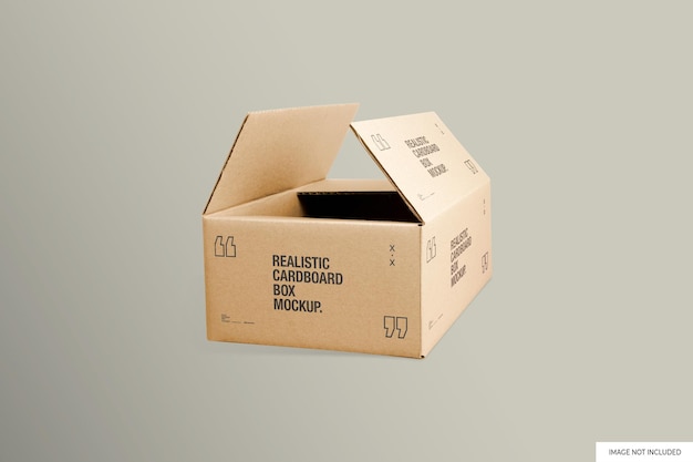 Open Cardboard Box Mockup