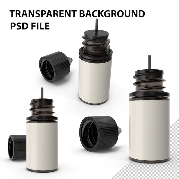 PSD open dark vape bottle png