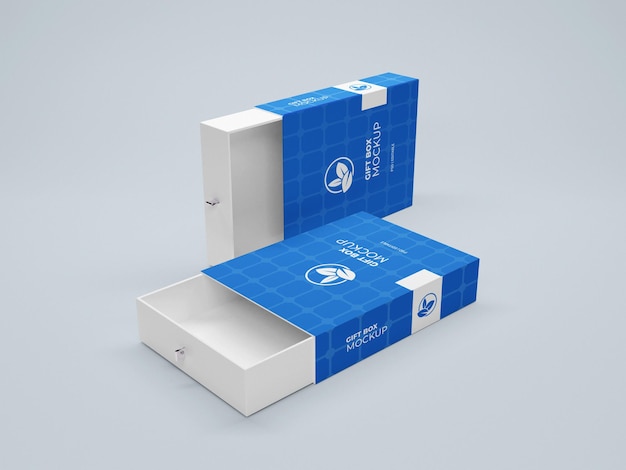 Open delivery gift box mockup