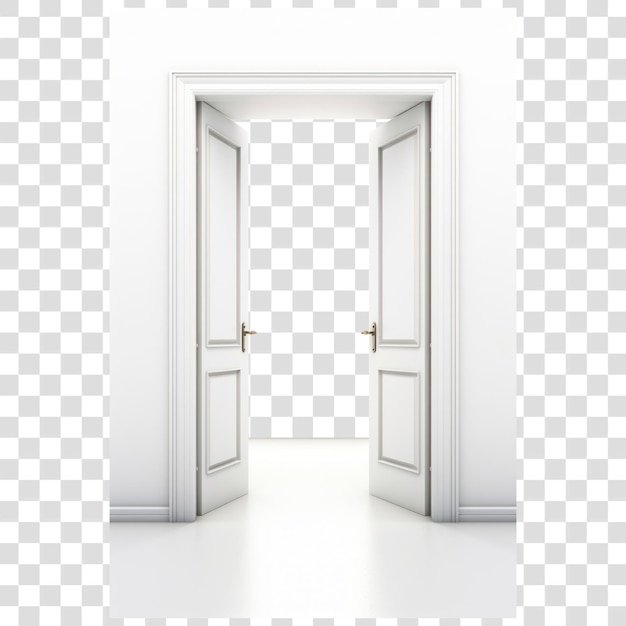 Open doors with transparent background