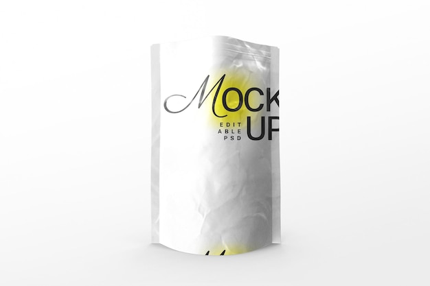 open foil pouch bag mockup template psd design