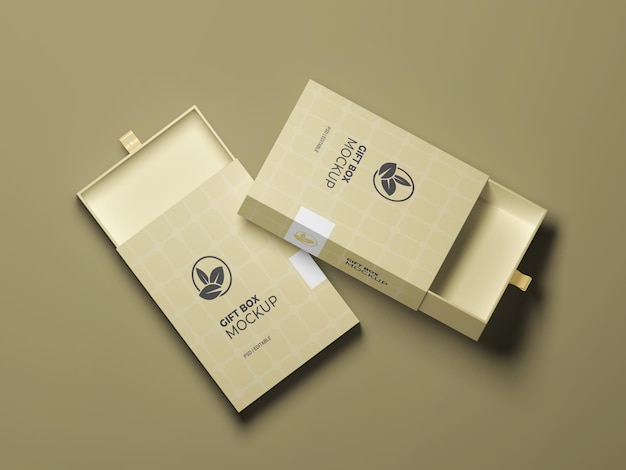 Open gift box mockup