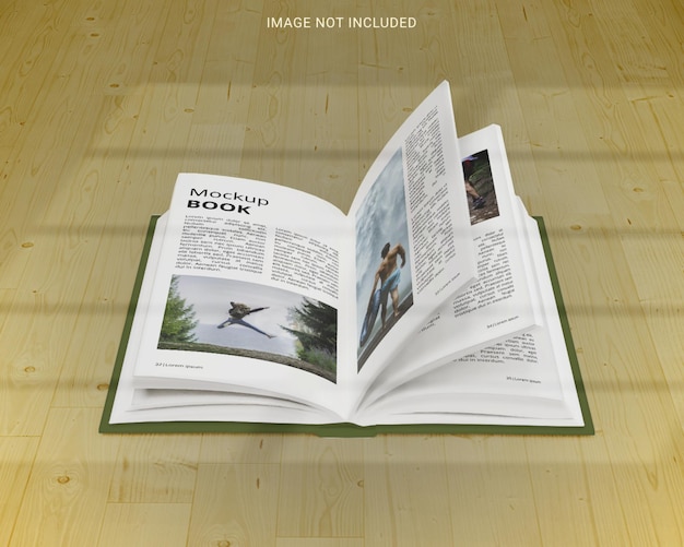 Open page book mockup