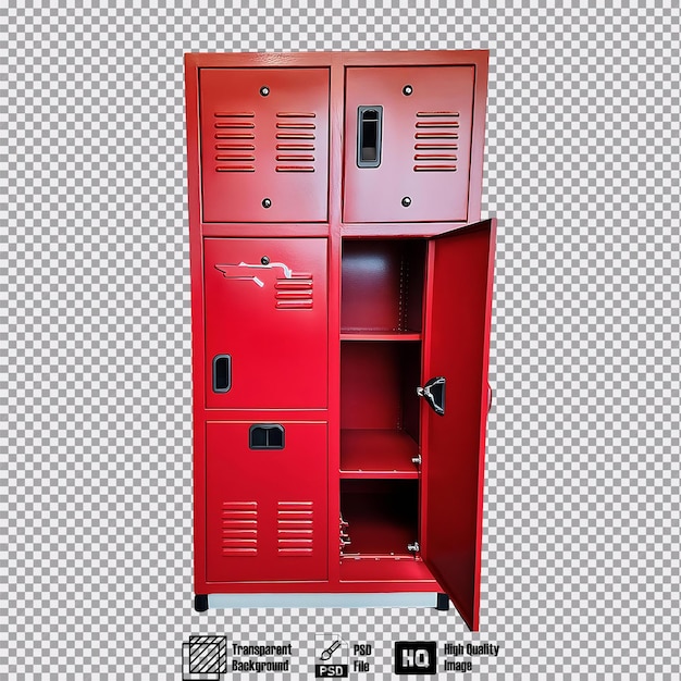 Open Red Locker 4 on transparent background