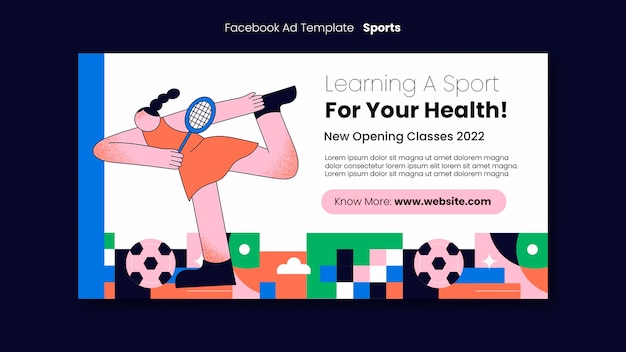 Open sports classes social media promo template