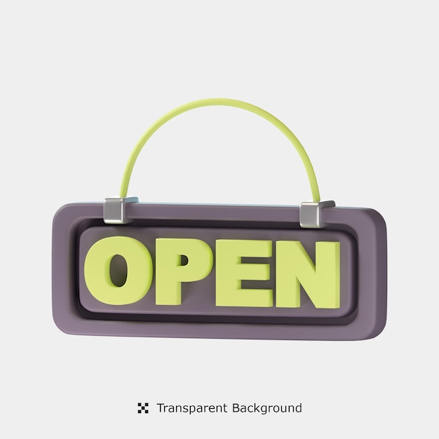 Open Tag 3d icon illustration