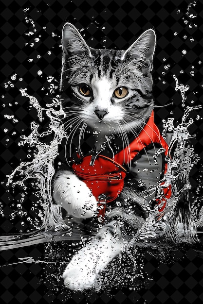 PSD open up the cat world by personalized cat png image designs for decoration and printing