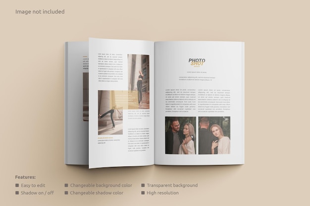 Open view magazine mockup