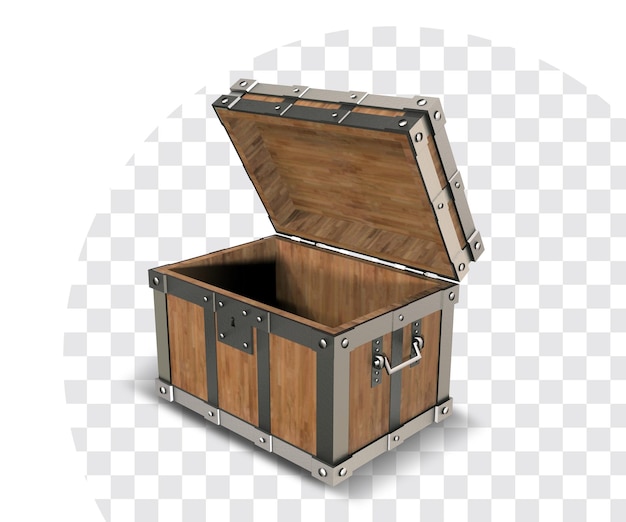 open wooden chest