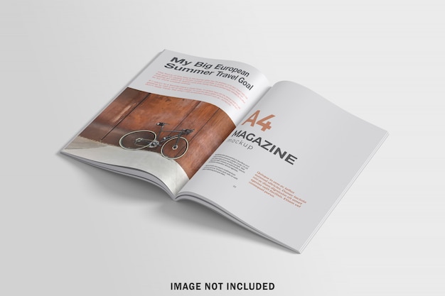 Opened a4 magazine mockup