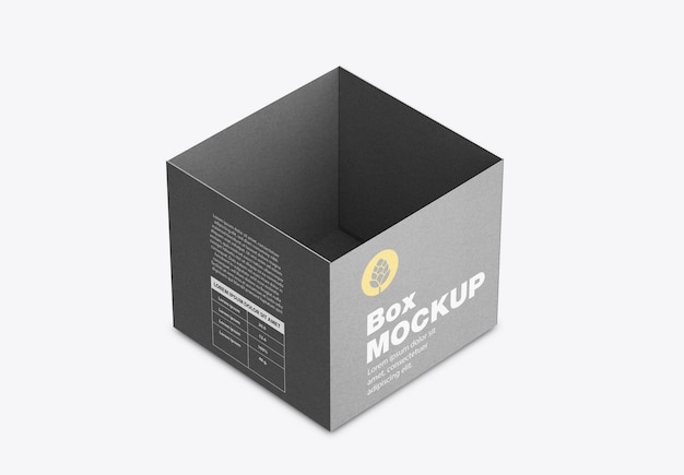 Opened Cardboard Box 3D Mockup