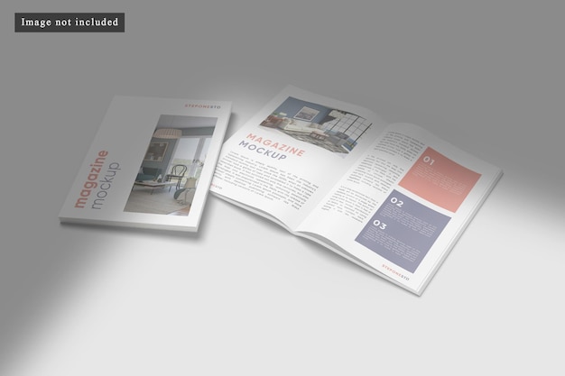 Opened and Closed Magazine Mockup