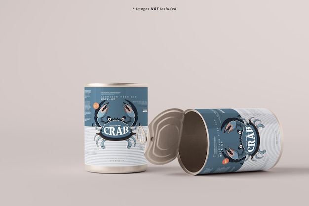 Opened Large Food Can Mockup