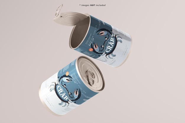 Opened Large Food Can Mockup