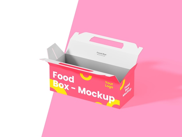 Opened paper box food mockup