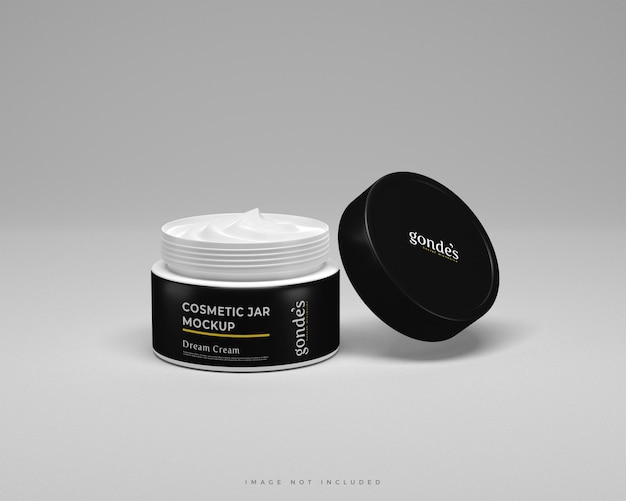 Opened Plastic Cosmetic Jar Mockup