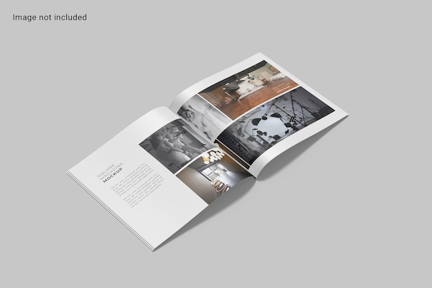 Opened Square Magazine Mockup