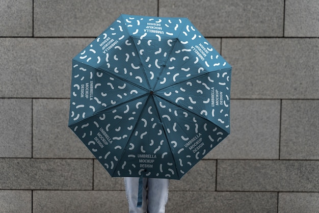 Opened umbrella mockup design